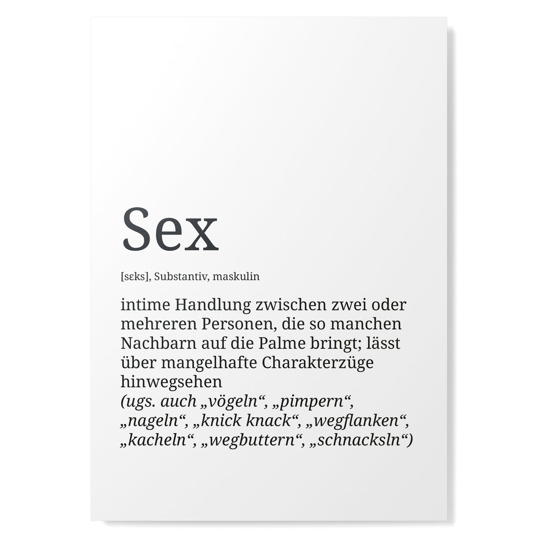 Definition Poster: Sex