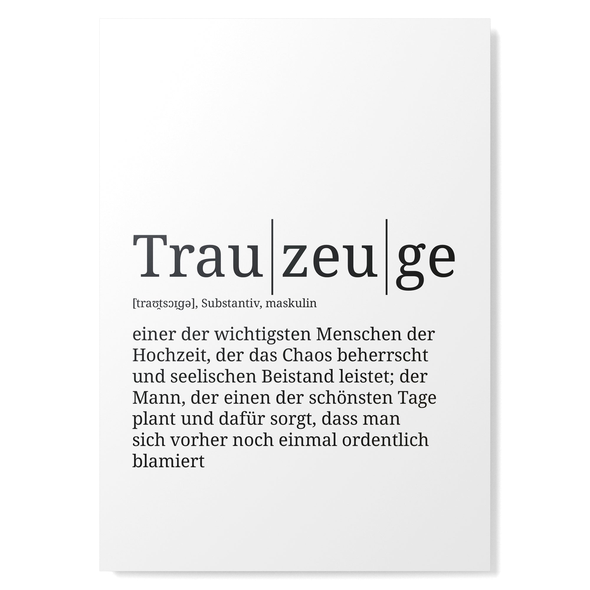 Definition Poster: Trauzeuge