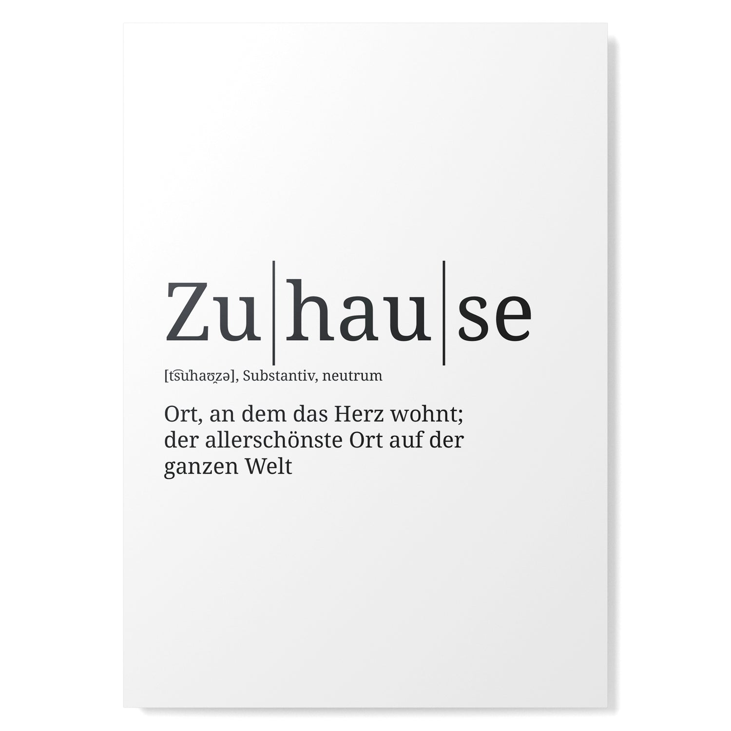 Definition Poster: Zuhause