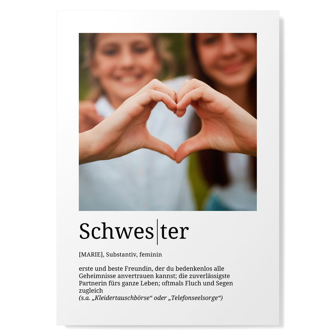 Definition Schwester mit Foto