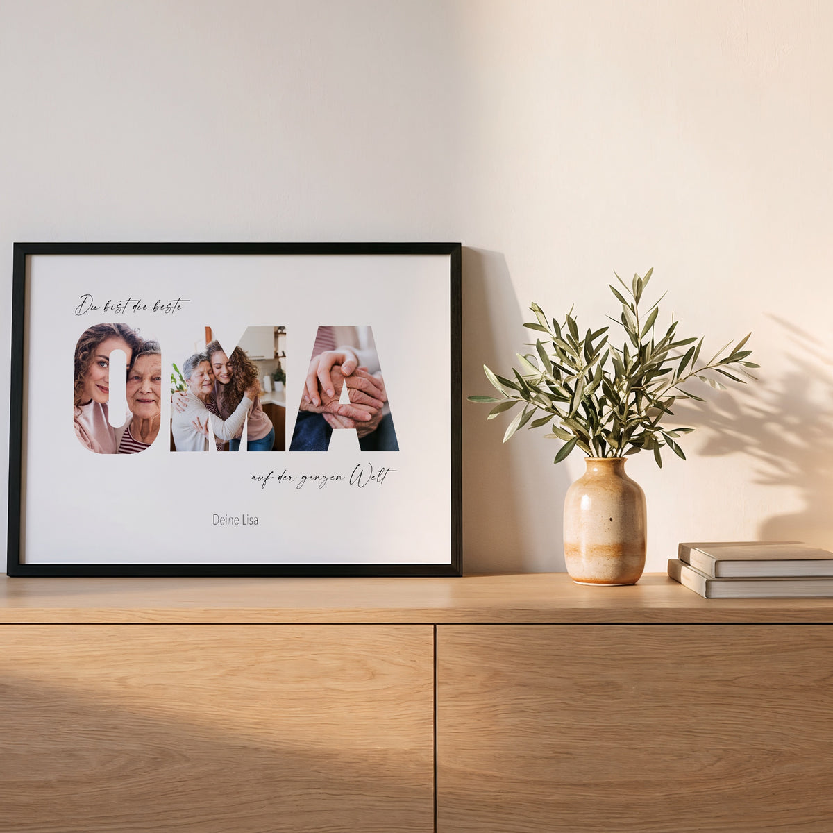 Nahaufnahme Fotobuchstaben-Poster OMA