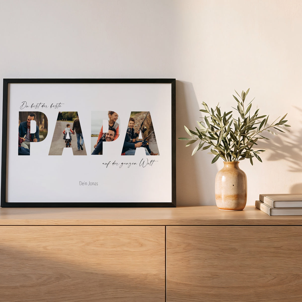 Nahaufnahme Fotobuchstaben-Poster PAPA