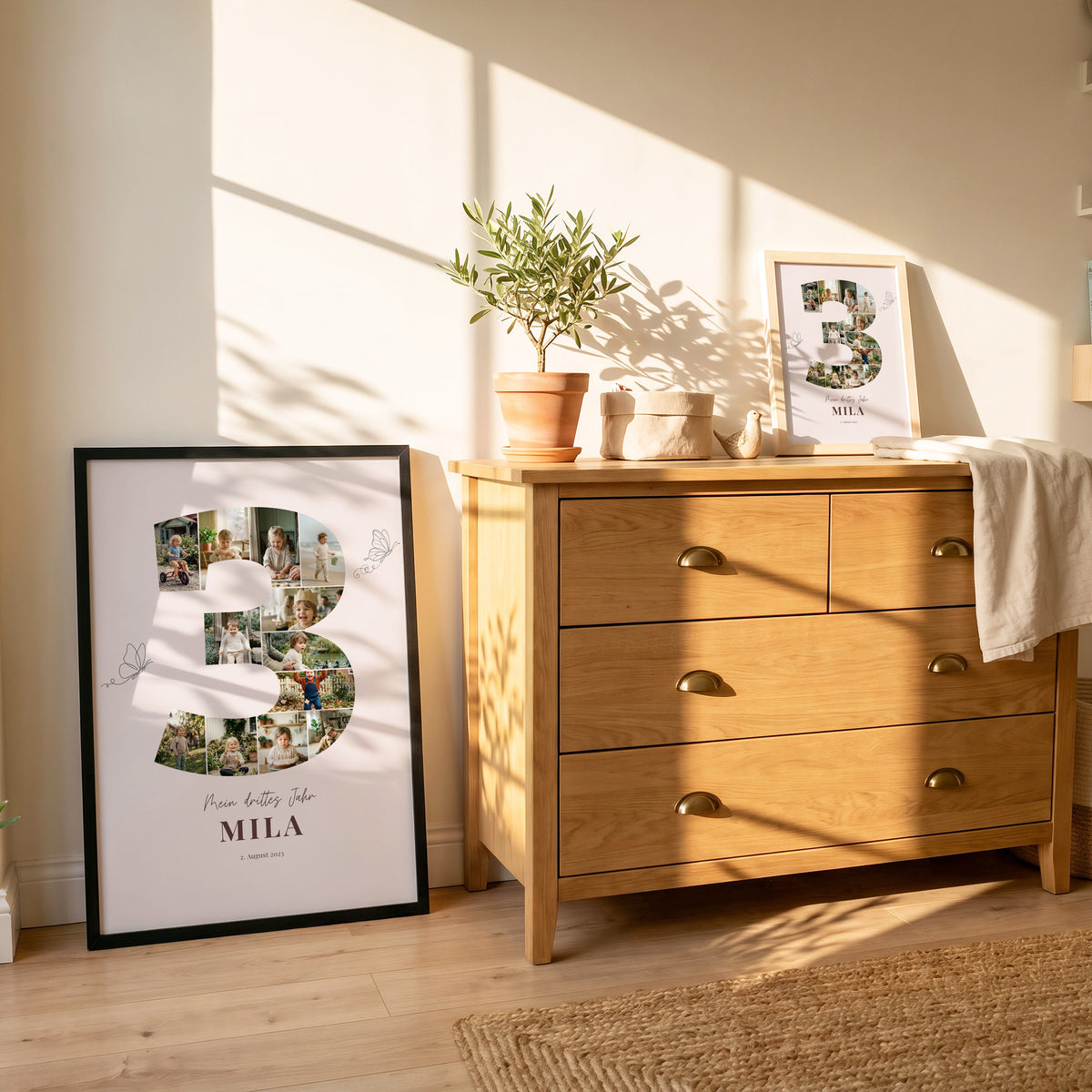 Poster Mein drittes Jahr in DIN A2 und DIN A5 im Kinderzimmer