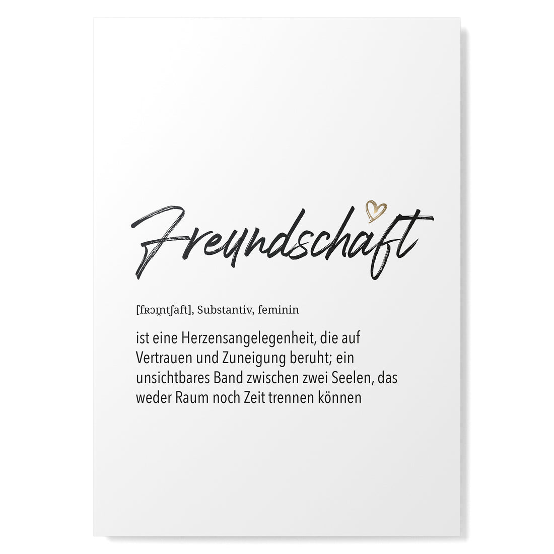 Herz-Definition Poster: Freundschaft