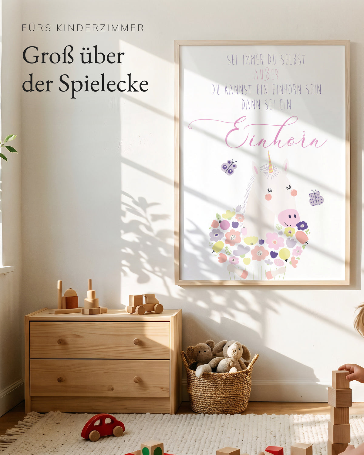 Kinderposter Einhorn im Kinderzimmer
