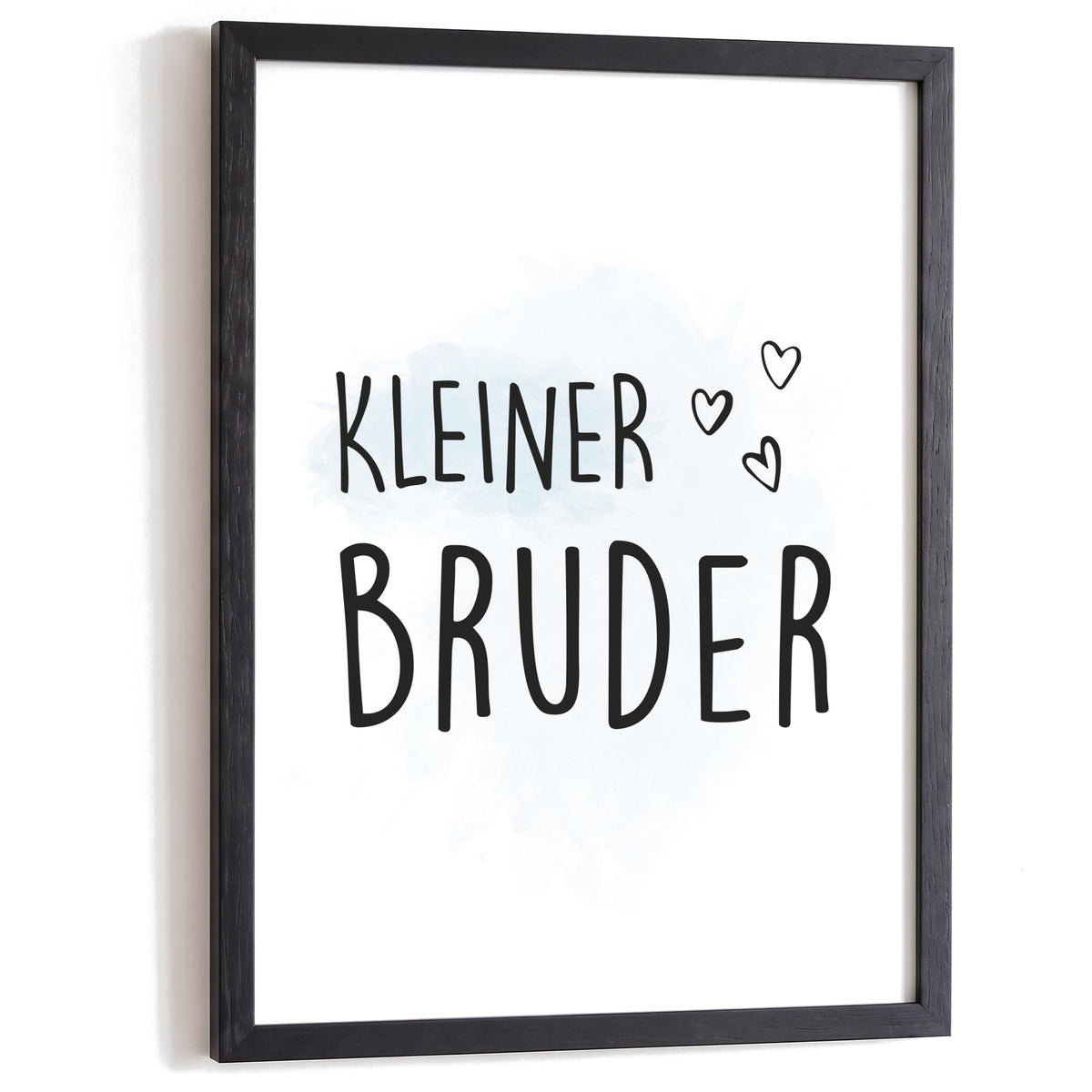 Kinderposter Kleiner Bruder im schwarzen Holzrahmen