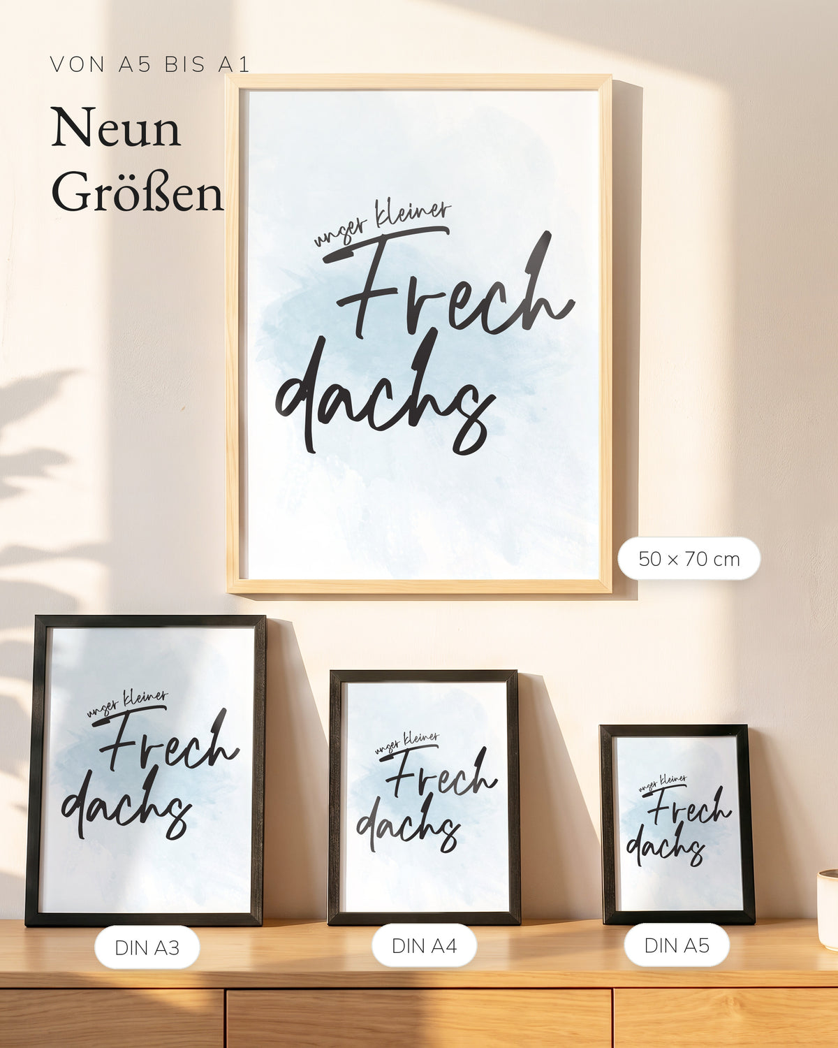 Kinderposter Unser kleiner Frechdachs in vier Größen an der Wand