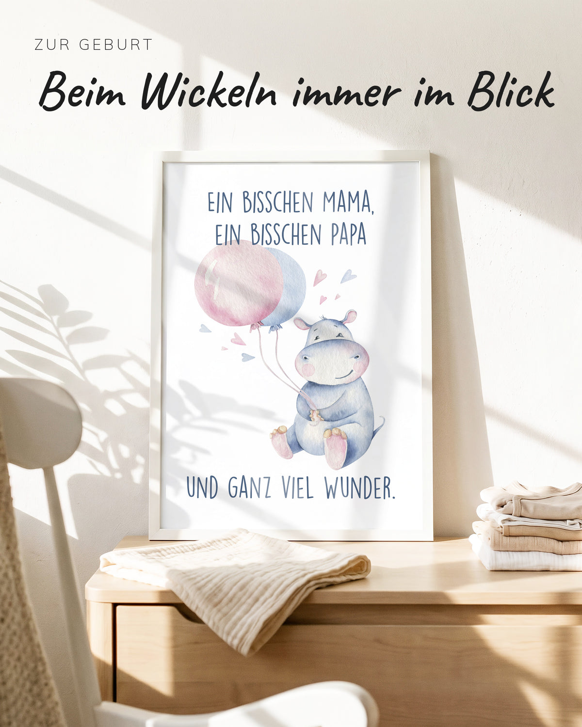 Kinderposter Ein bisschen Mama ein bisschen Papa im Kinderzimmer