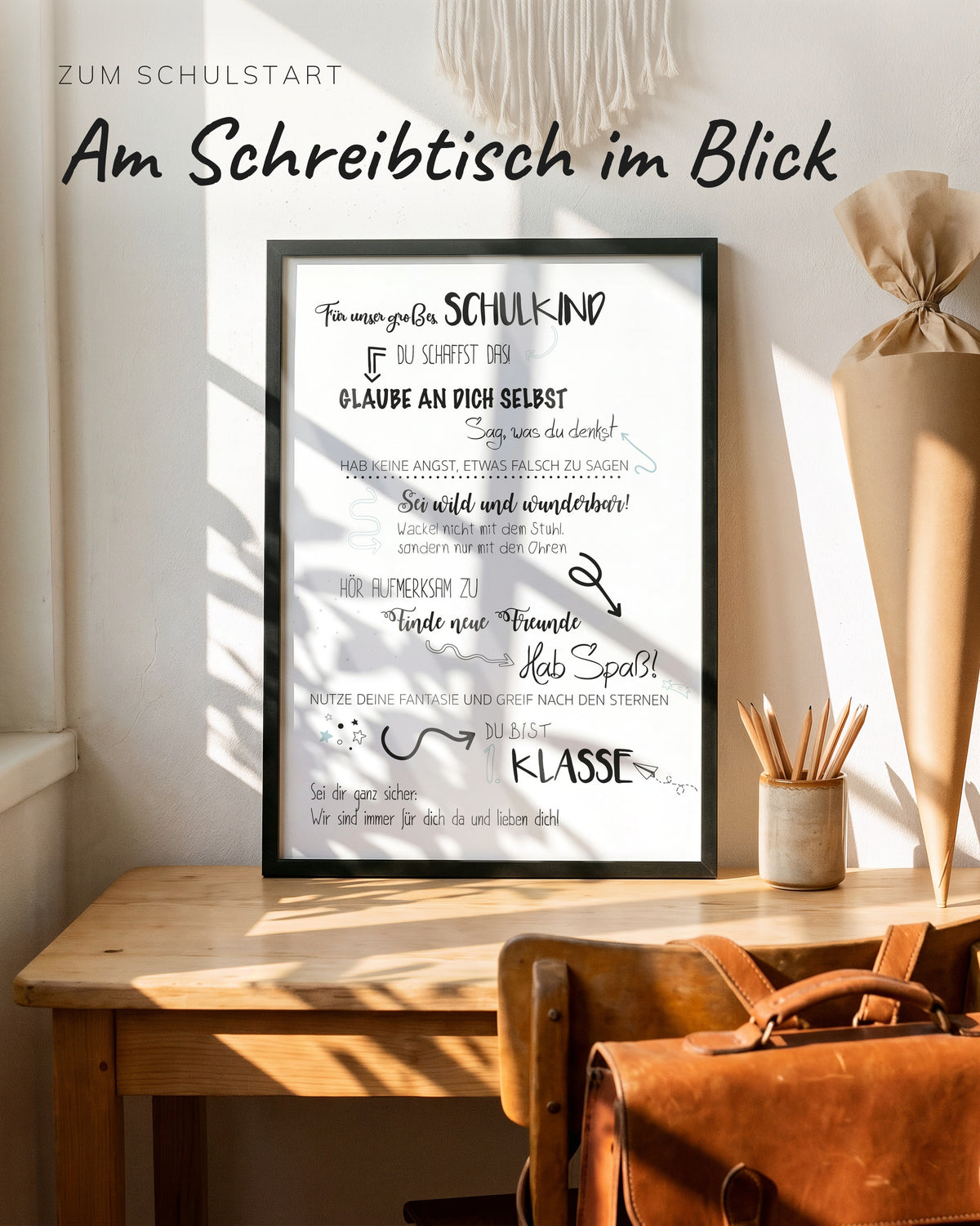 Kinderposter Schulkind im Kinderzimmer