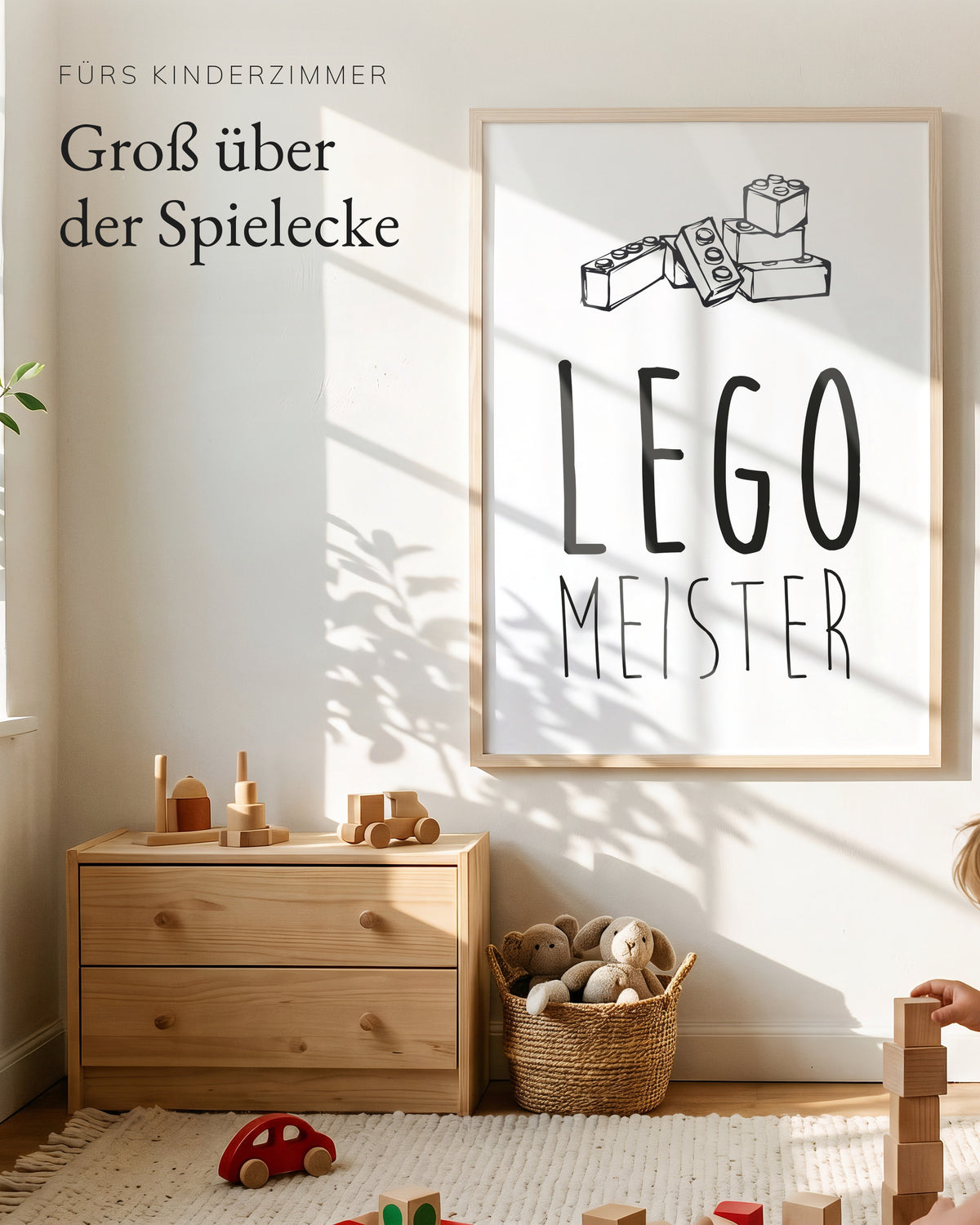 Kinderposter Bausteine Meister im Kinderzimmer