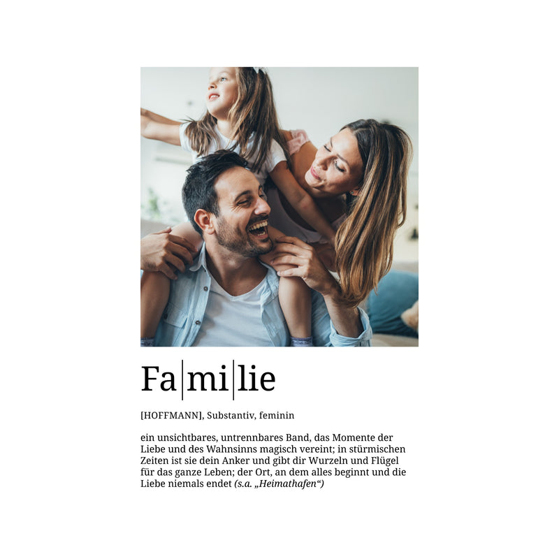 Foto-Definition Familie · Poster ohne Rahmen · Serie 2026