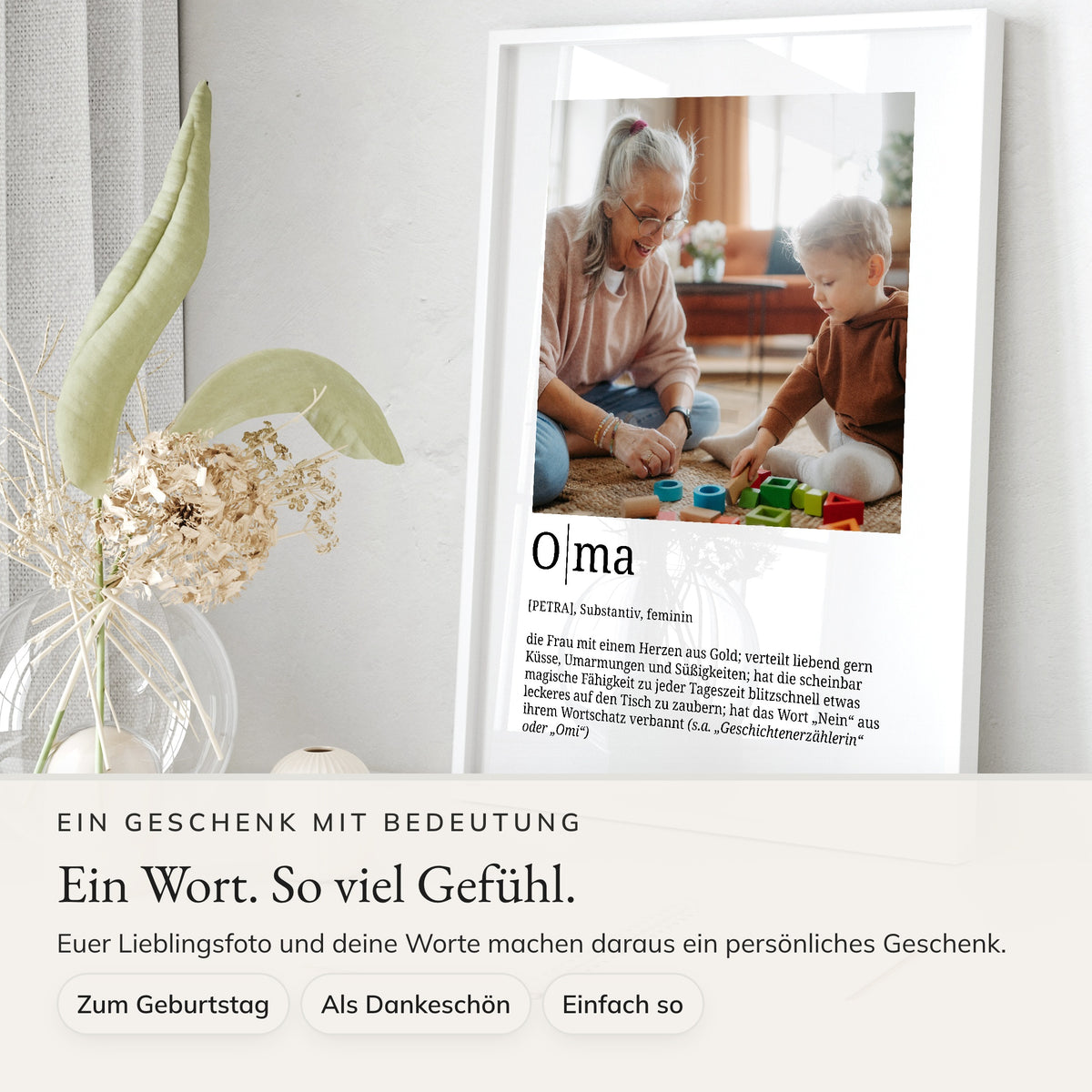 Foto-Definition Oma · Ein persönliches Fotogeschenk · Serie 2026