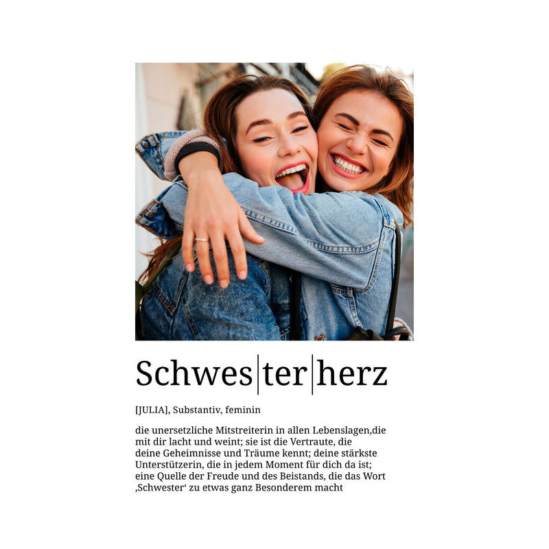 Foto-Definition Schwesterherz · Poster ohne Rahmen · Serie 2026