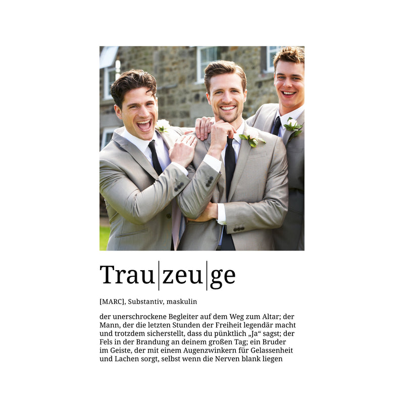Foto-Definition Trauzeuge · Poster ohne Rahmen · Serie 2026