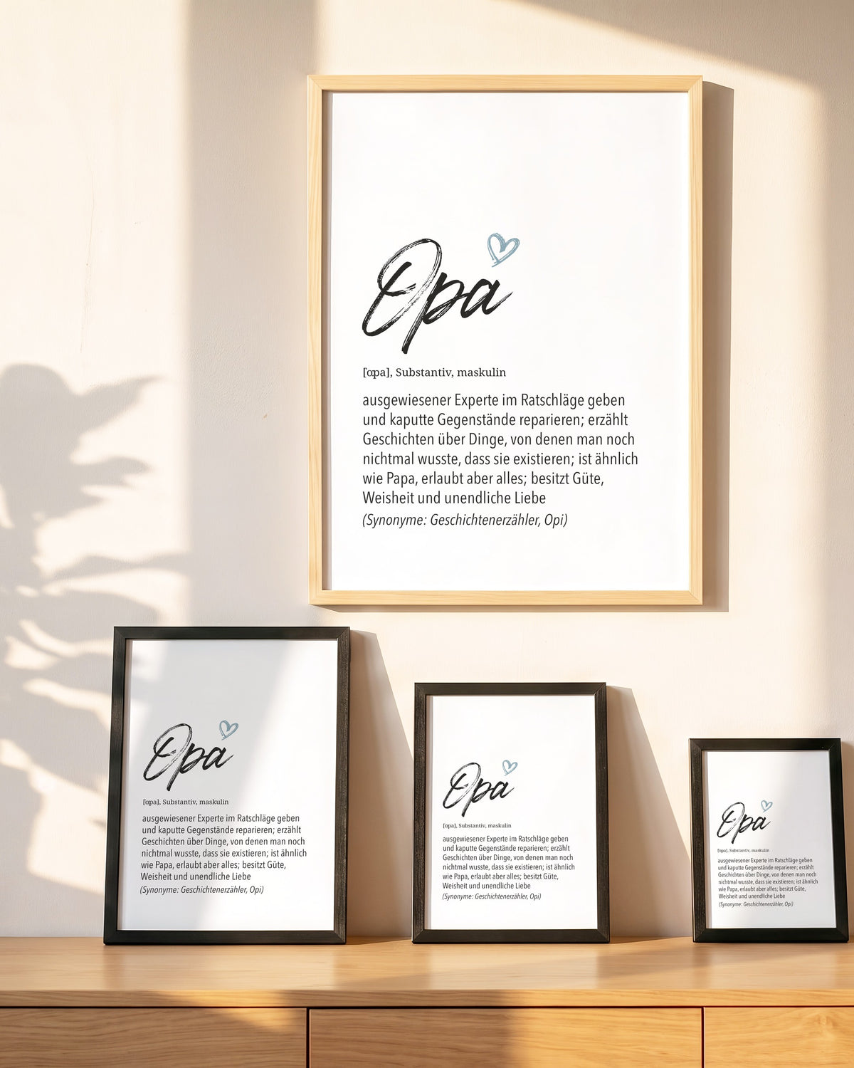 Herz Definition Opa: Größen von A5 bis 50 x 70 cm an der Wand