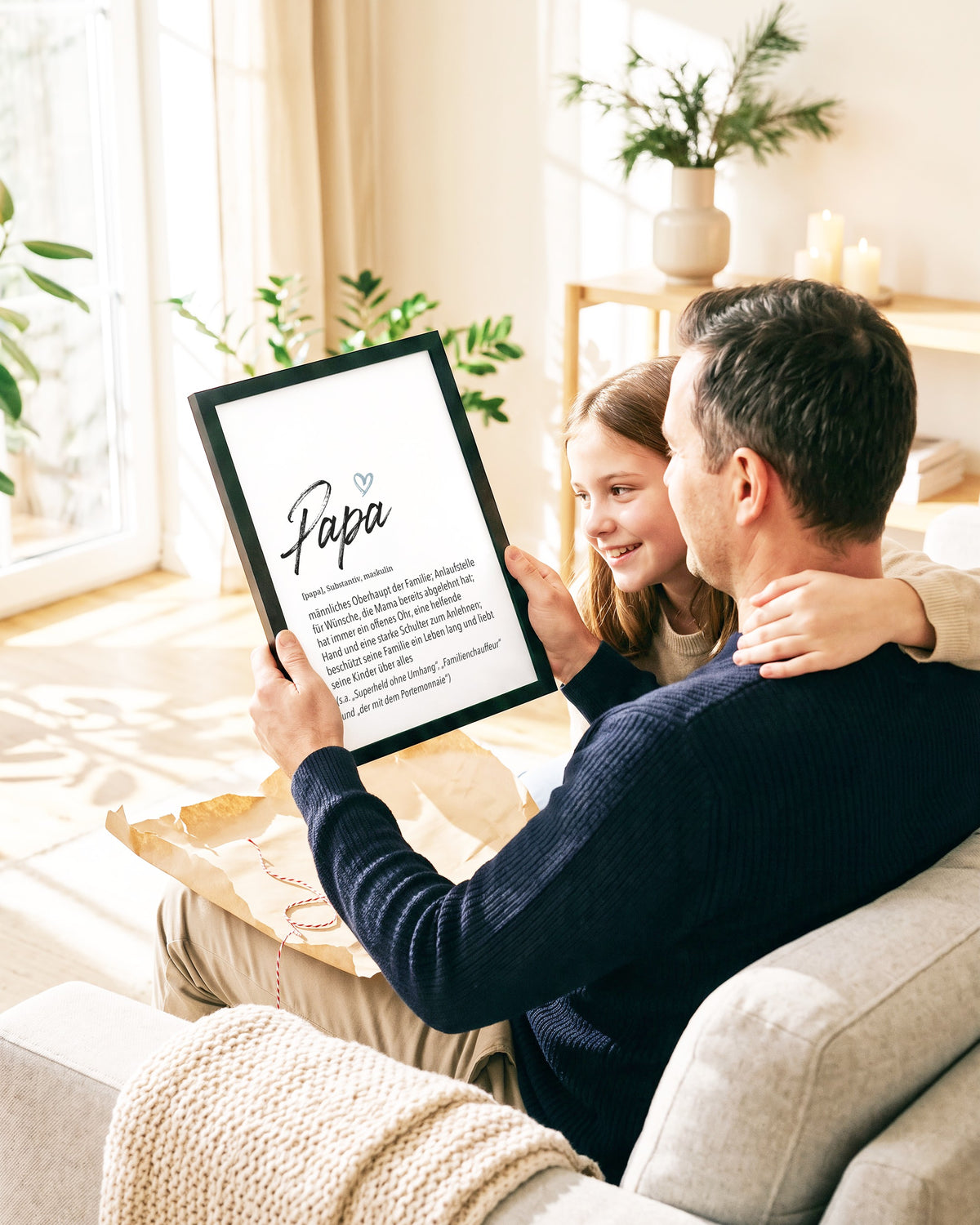 Herz Definition Papa: Poster als Geschenk im gemeinsamen Moment