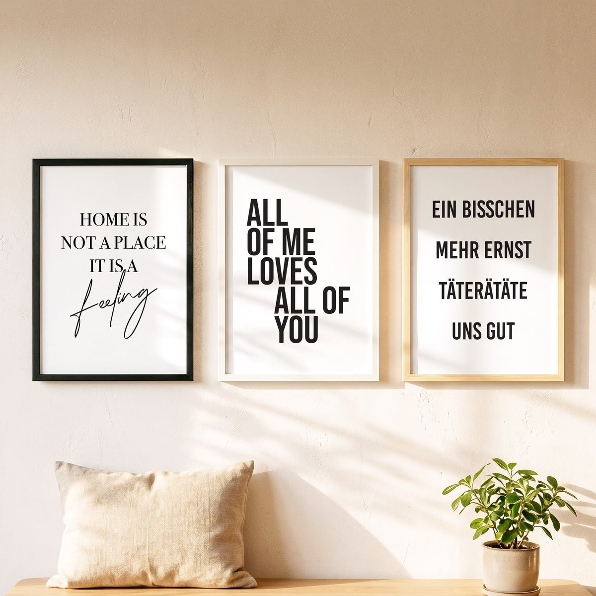 Spruchposter All of me loves all of you als Bilderwand mit weiteren Motiven