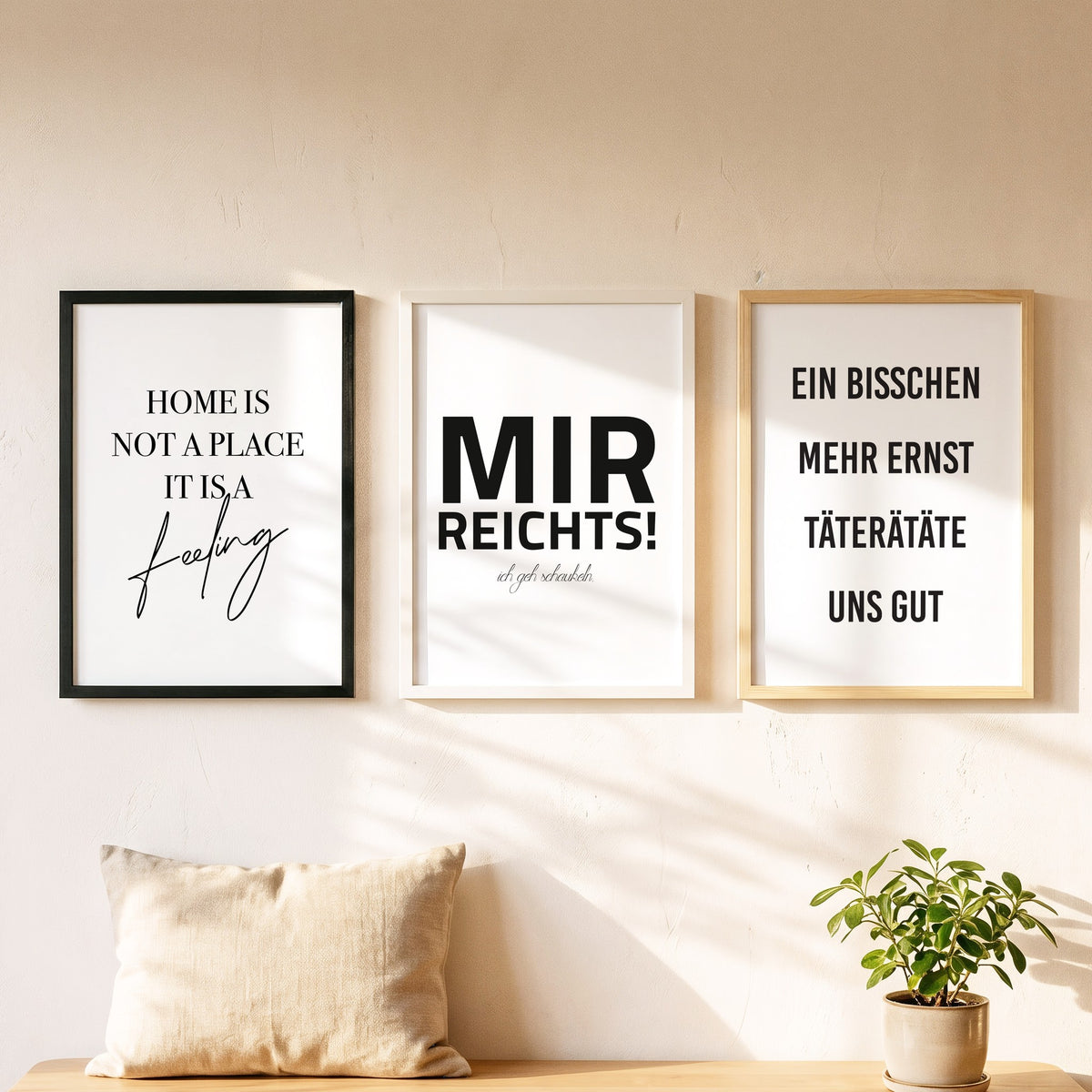 Spruchposter Mir reicht's, ich geh schaukeln als Bilderwand mit weiteren Motiven