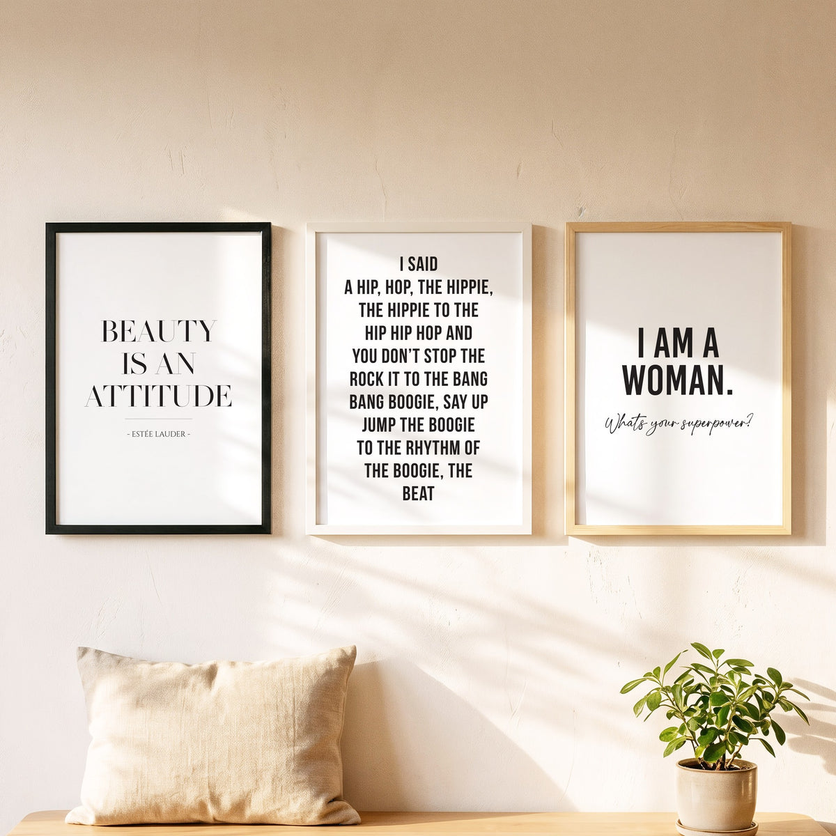 Spruchposter Hip Hop als Bilderwand mit weiteren Motiven