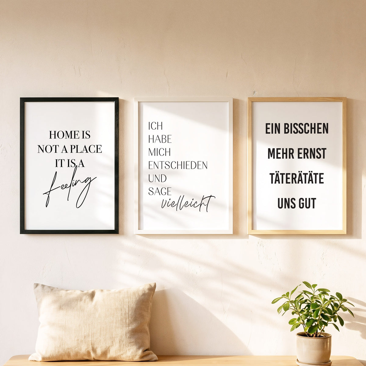 Spruchposter Ich sage vielleicht als Bilderwand mit weiteren Motiven