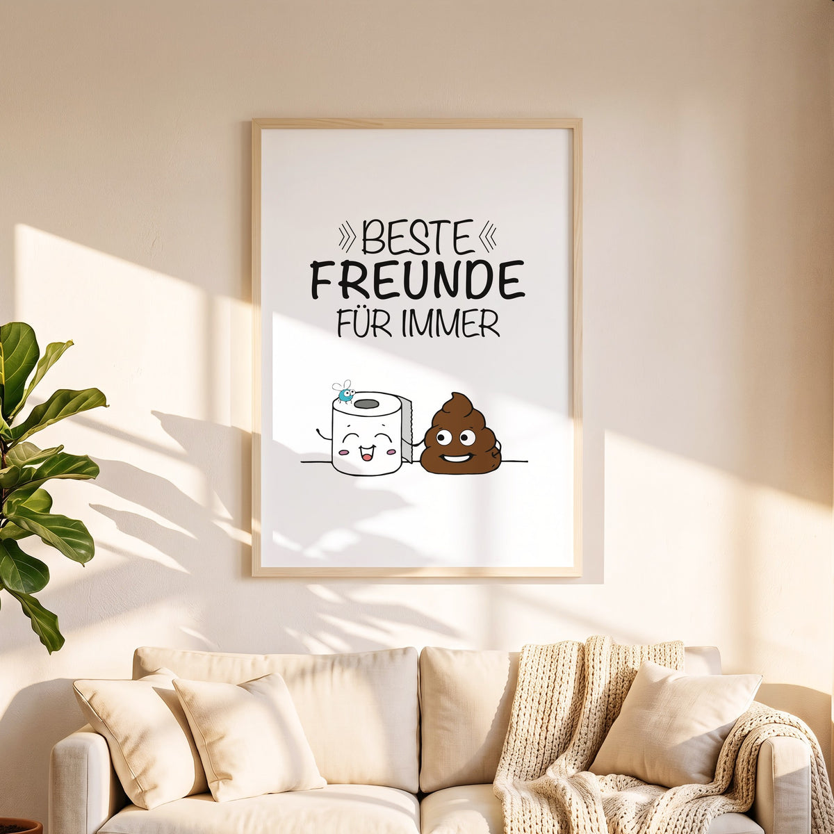 Spruchposter Beste Freunde für immer in 50 x 70 cm über dem Sofa