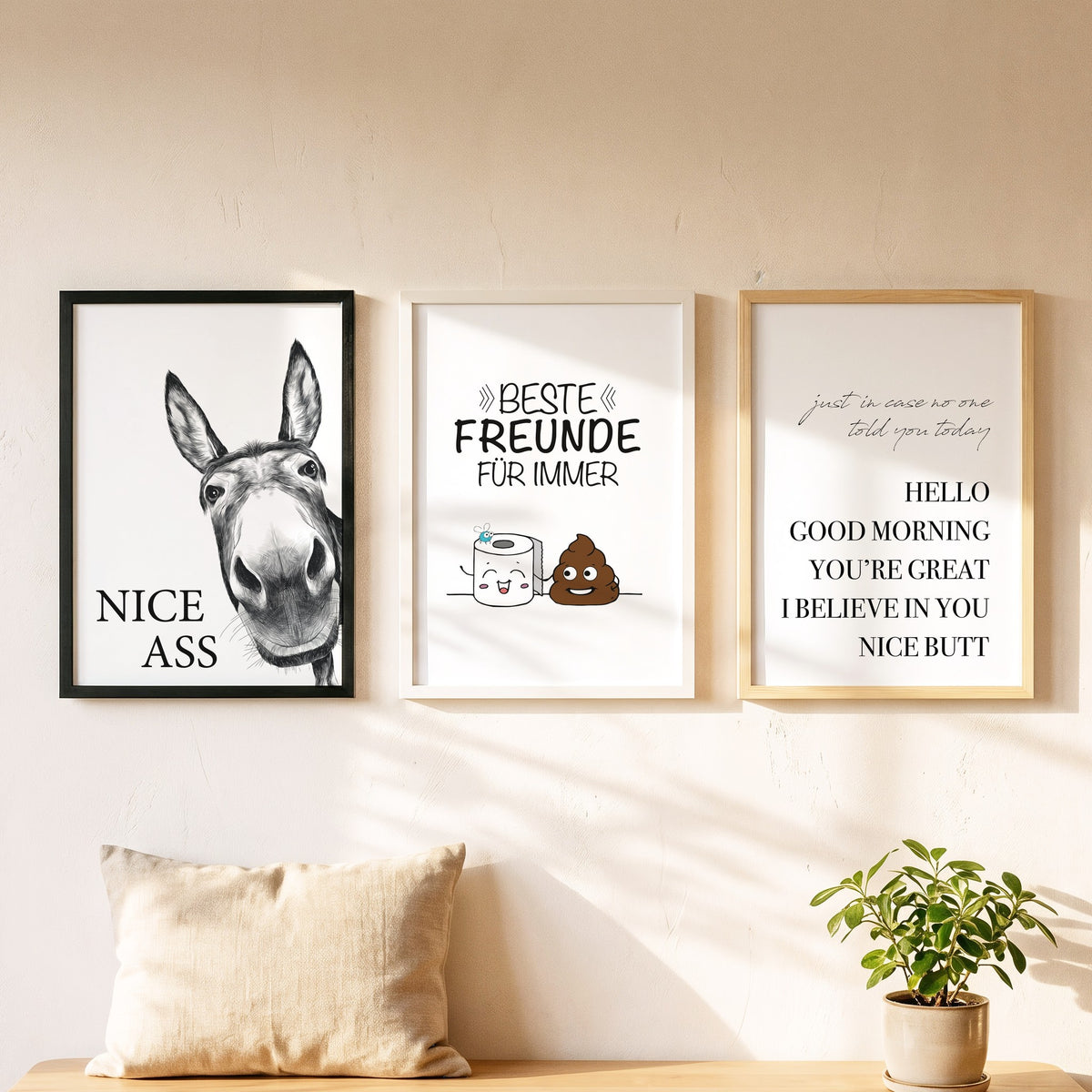 Spruchposter Beste Freunde für immer als Bilderwand mit weiteren Motiven
