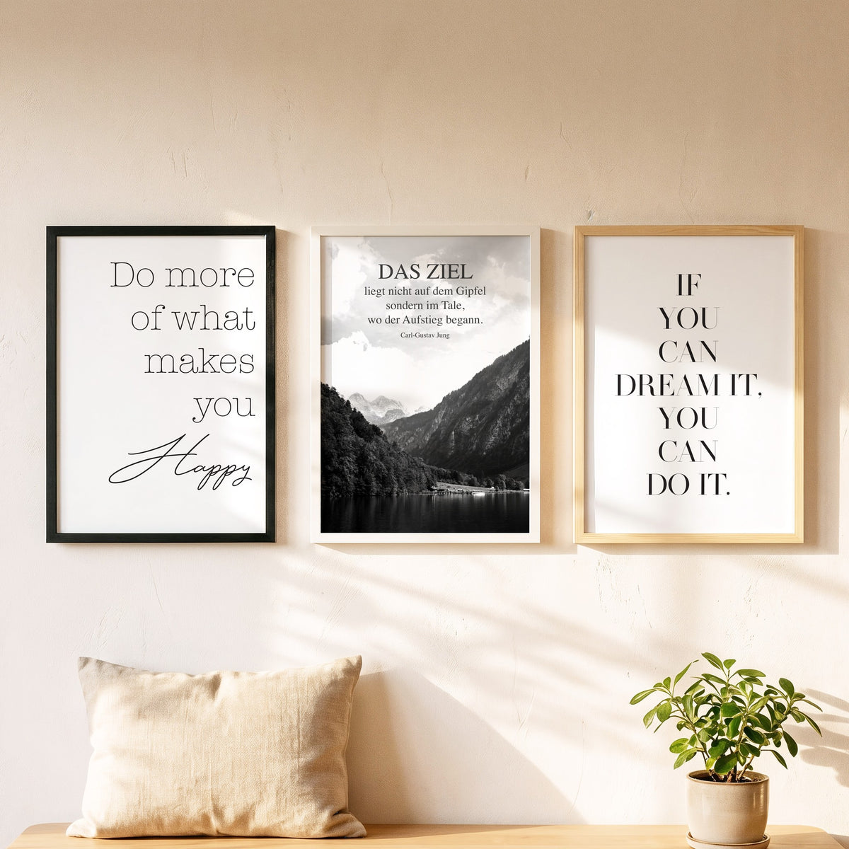 Spruchposter Das Ziel liegt nicht auf dem Gipfel als Bilderwand mit weiteren Motiven