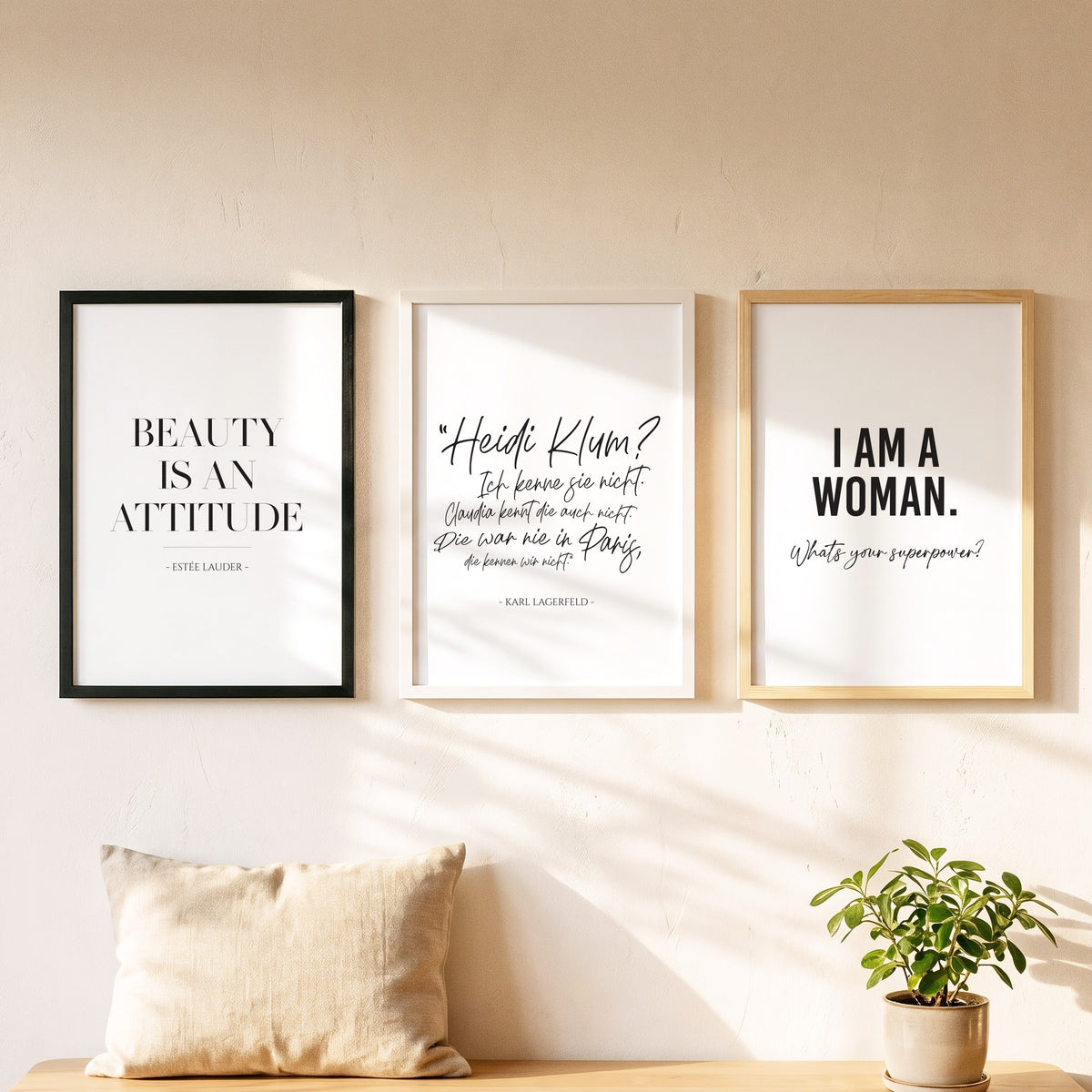 Spruchposter Ich kenne sie nicht als Bilderwand mit weiteren Motiven