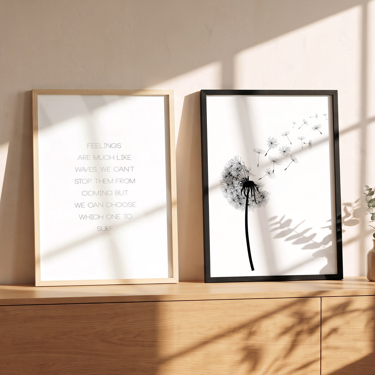 Spruchposter 2er-Set Pusteblume als Bilderwand