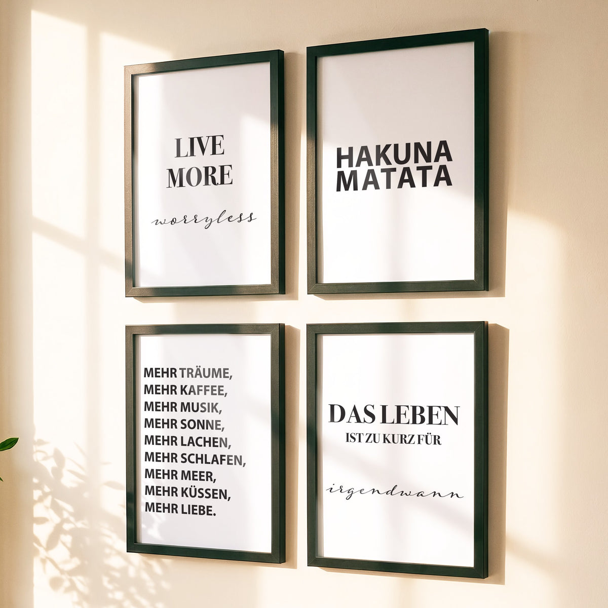 Spruchposter 4er-Set Hakuna Matata als Bilderwand