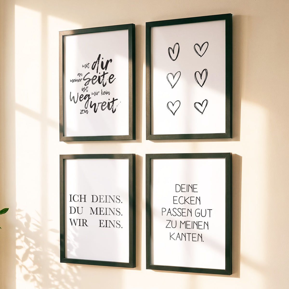 Spruchposter 4er-Set Liebespaar als Bilderwand