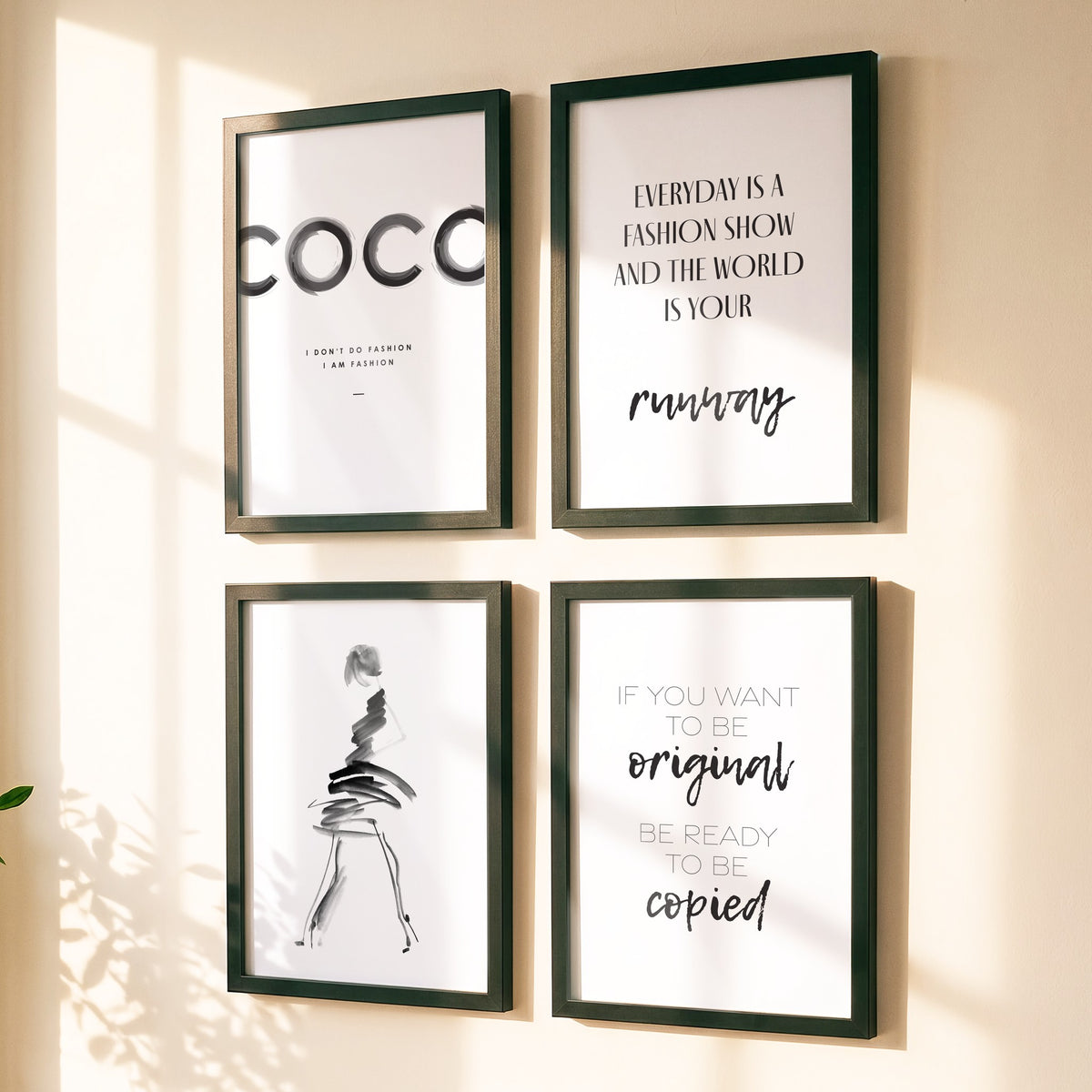Spruchposter 4er-Set Coco Brush als Bilderwand