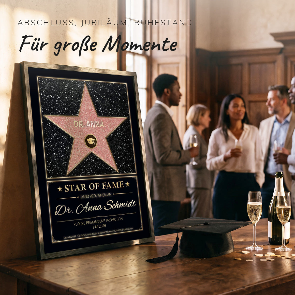 Star-of-Fame-Poster zur Promotion bei einer Feier