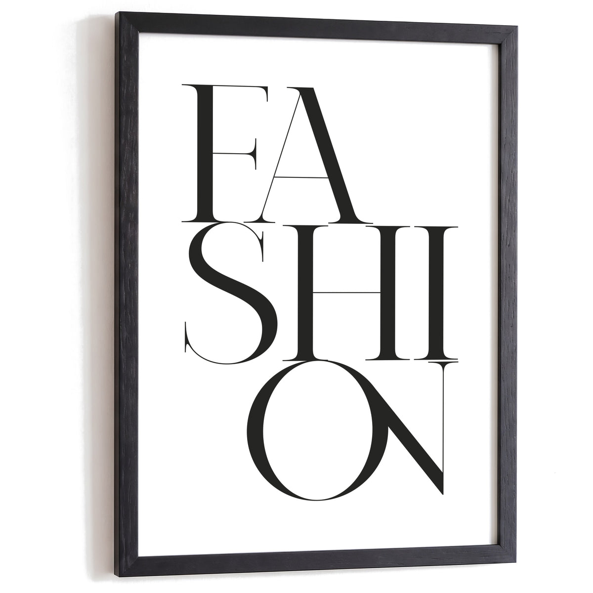 Typografie Poster Fashion im schwarzen Holzrahmen